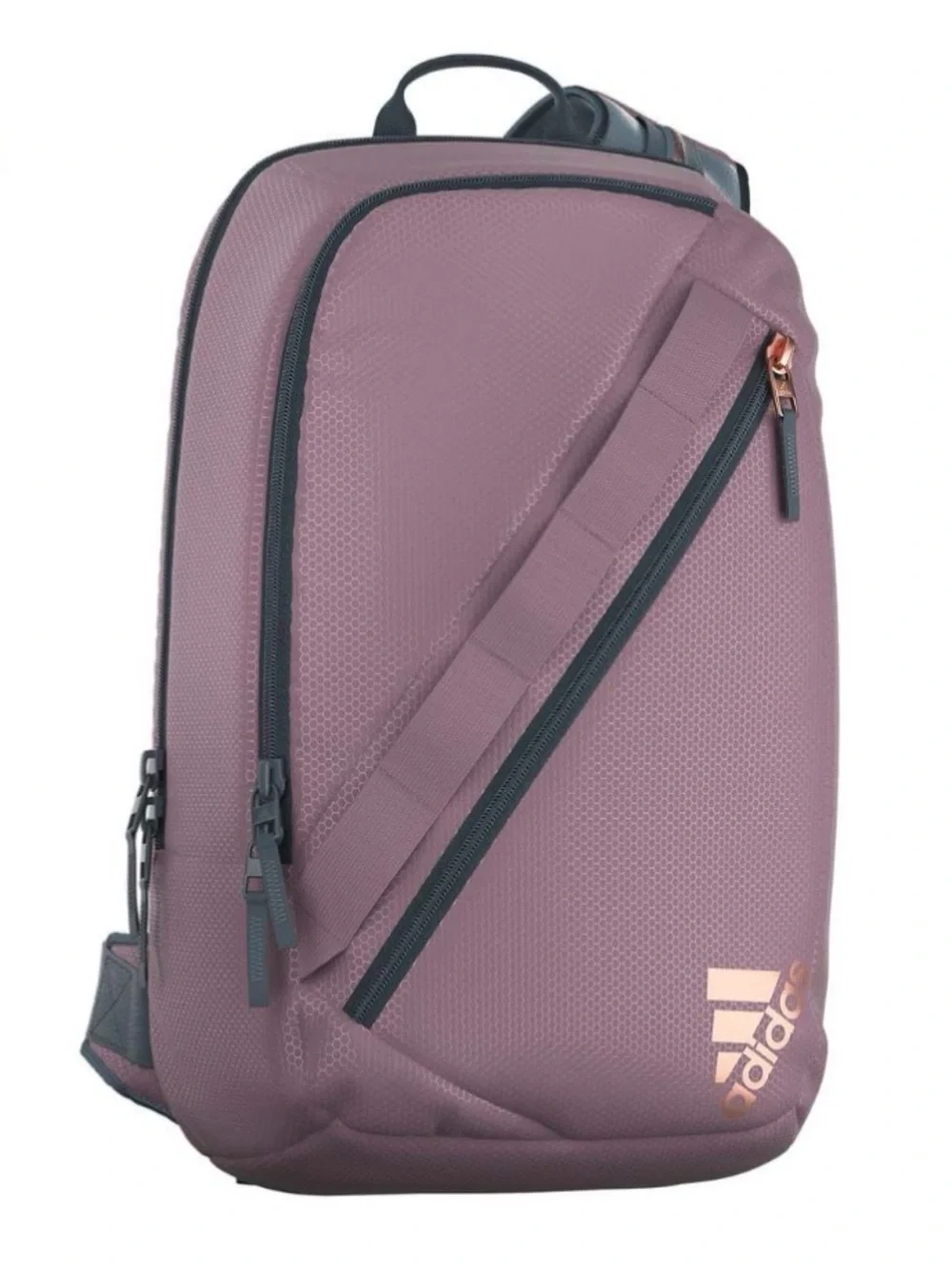 adidas Prime sling backpack with contrast zippers